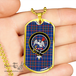 ScottishPlaid Gammell Dress Modern Clan Tartan Dog Tag Necklace - Crest Classic Scottish Plaid Tartan Plaid
