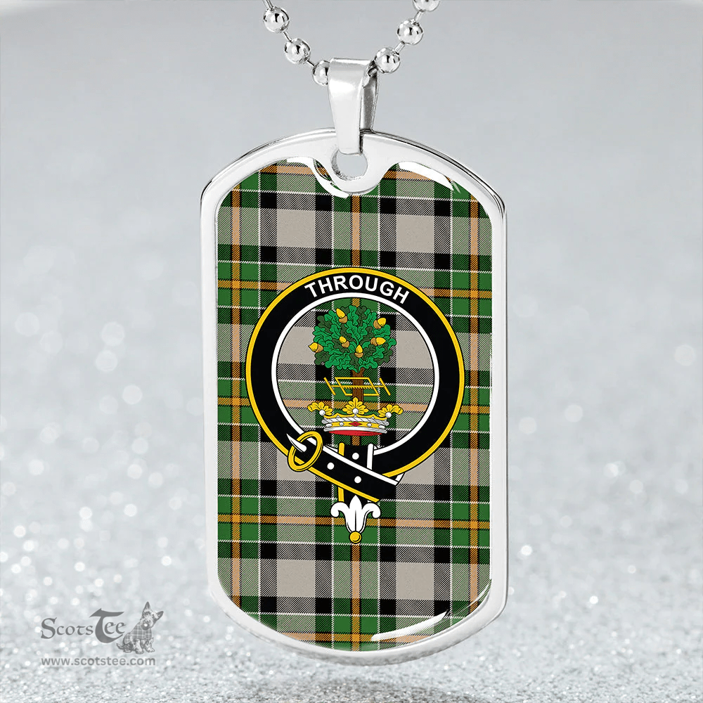 ScottishPlaid Hamilton of Brandon Ancient Clan Tartan Dog Tag Necklace - Crest Classic Scottish Plaid Tartan Plaid