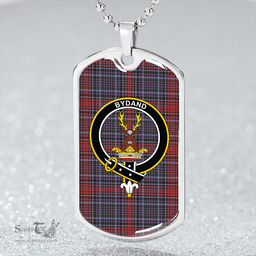 ScottishPlaid Gordon (Wilsons) Weathered Clan Tartan Dog Tag Necklace - Crest Classic Scottish Plaid Tartan Plaid