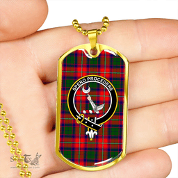 ScottishPlaid Hopkirk Clan Tartan Dog Tag Necklace - Crest Classic Scottish Plaid Tartan Plaid
