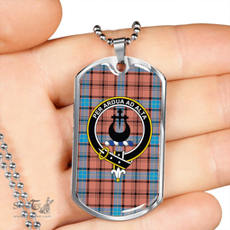 ScottishPlaid Hannay Dress (Haney Dress) Modern Clan Tartan Dog Tag Necklace - Crest Classic Scottish Plaid Tartan Plaid