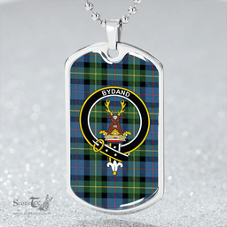 ScottishPlaid Huntly Gordon Gathering 2000 Ancient Clan Tartan Dog Tag Necklace - Crest Classic Scottish Plaid Tartan Plaid
