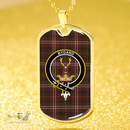 ScottishPlaid Huntly District #2 Weathered Clan Tartan Dog Tag Necklace - Crest Classic Scottish Plaid Tartan Plaid