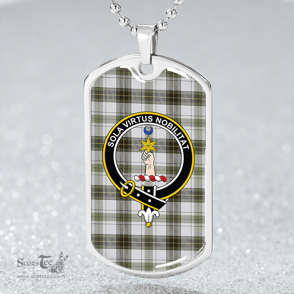 ScottishPlaid Henderson Dress #2 (MacKendrick Dress #2) Weathered Clan Tartan Dog Tag Necklace - Crest Classic Scottish Plaid Tartan Plaid