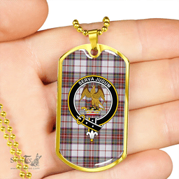 ScottishPlaid Hay #2 Weathered Clan Tartan Dog Tag Necklace - Crest Classic Scottish Plaid Tartan Plaid
