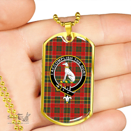 ScottishPlaid Hunter USA (Michael USA) Modern Clan Tartan Dog Tag Necklace - Crest Classic Scottish Plaid Tartan Plaid