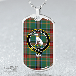 ScottishPlaid Hunter Old Modern Clan Tartan Dog Tag Necklace - Crest Classic Scottish Plaid Tartan Plaid