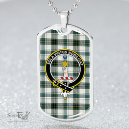 ScottishPlaid Henderson Dress #2 (MacKendrick Dress #2) Modern Clan Tartan Dog Tag Necklace - Crest Classic Scottish Plaid Tartan Plaid