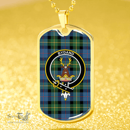 ScottishPlaid Huntly Gordon Gathering 2000 Ancient Clan Tartan Dog Tag Necklace - Crest Classic Scottish Plaid Tartan Plaid