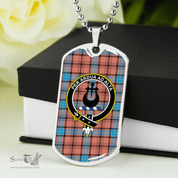 ScottishPlaid Hannay Dress (Haney Dress) Modern Clan Tartan Dog Tag Necklace - Crest Classic Scottish Plaid Tartan Plaid