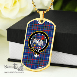 ScottishPlaid Gammell Dress Modern Clan Tartan Dog Tag Necklace - Crest Classic Scottish Plaid Tartan Plaid