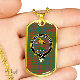 ScottishPlaid Hall Ancient Clan Tartan Dog Tag Necklace - Crest Classic Scottish Plaid Tartan Plaid