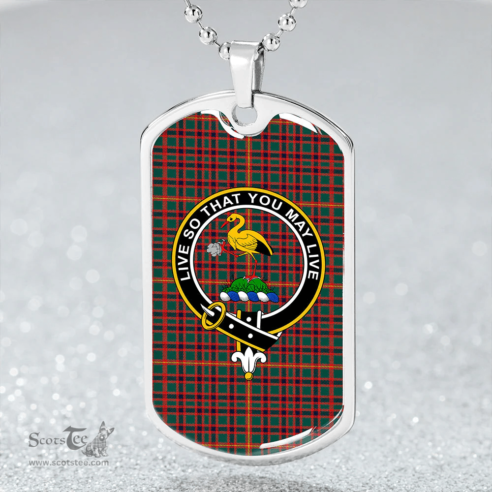 ScottishPlaid Hall Modern Clan Tartan Dog Tag Necklace - Crest Classic Scottish Plaid Tartan Plaid