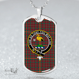 ScottishPlaid Hall Modern Clan Tartan Dog Tag Necklace - Crest Classic Scottish Plaid Tartan Plaid
