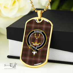 ScottishPlaid Huntly District #2 Weathered Clan Tartan Dog Tag Necklace - Crest Classic Scottish Plaid Tartan Plaid