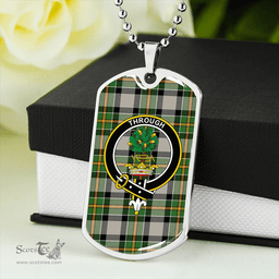 ScottishPlaid Hamilton of Brandon Ancient Clan Tartan Dog Tag Necklace - Crest Classic Scottish Plaid Tartan Plaid