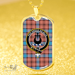 ScottishPlaid Hannay Dress (Haney Dress) Modern Clan Tartan Dog Tag Necklace - Crest Classic Scottish Plaid Tartan Plaid