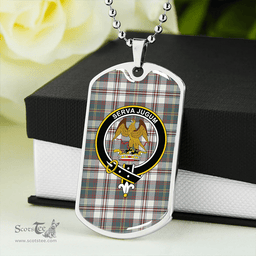ScottishPlaid Hay Dress Weathered Clan Tartan Dog Tag Necklace - Crest Classic Scottish Plaid Tartan Plaid