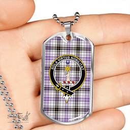 ScottishPlaid Henderson Dress Ancient Clan Tartan Dog Tag Necklace - Crest Classic Scottish Plaid Tartan Plaid