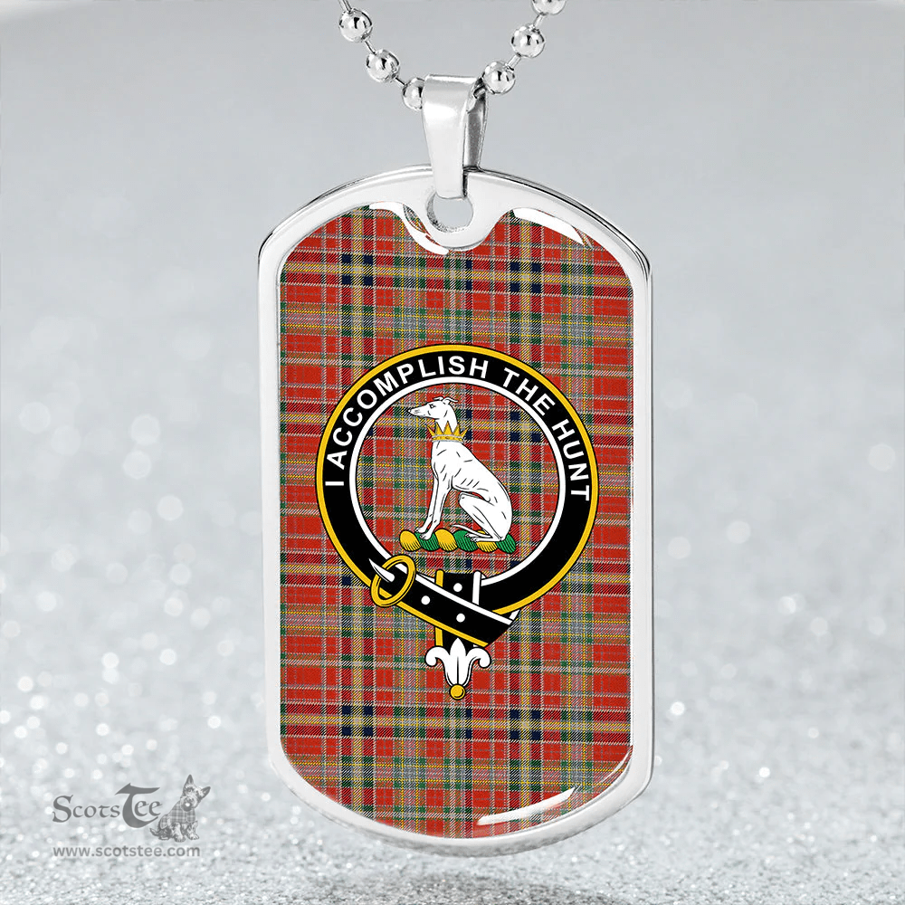 ScottishPlaid Hunter 1775 (Michael 1775) Modern Clan Tartan Dog Tag Necklace - Crest Classic Scottish Plaid Tartan Plaid