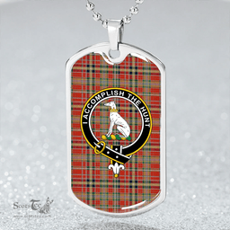 ScottishPlaid Hunter 1775 (Michael 1775) Modern Clan Tartan Dog Tag Necklace - Crest Classic Scottish Plaid Tartan Plaid