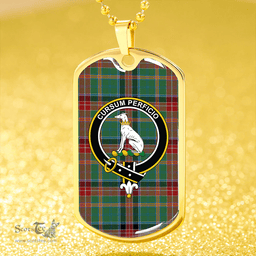 ScottishPlaid Hunter Old Modern Clan Tartan Dog Tag Necklace - Crest Classic Scottish Plaid Tartan Plaid