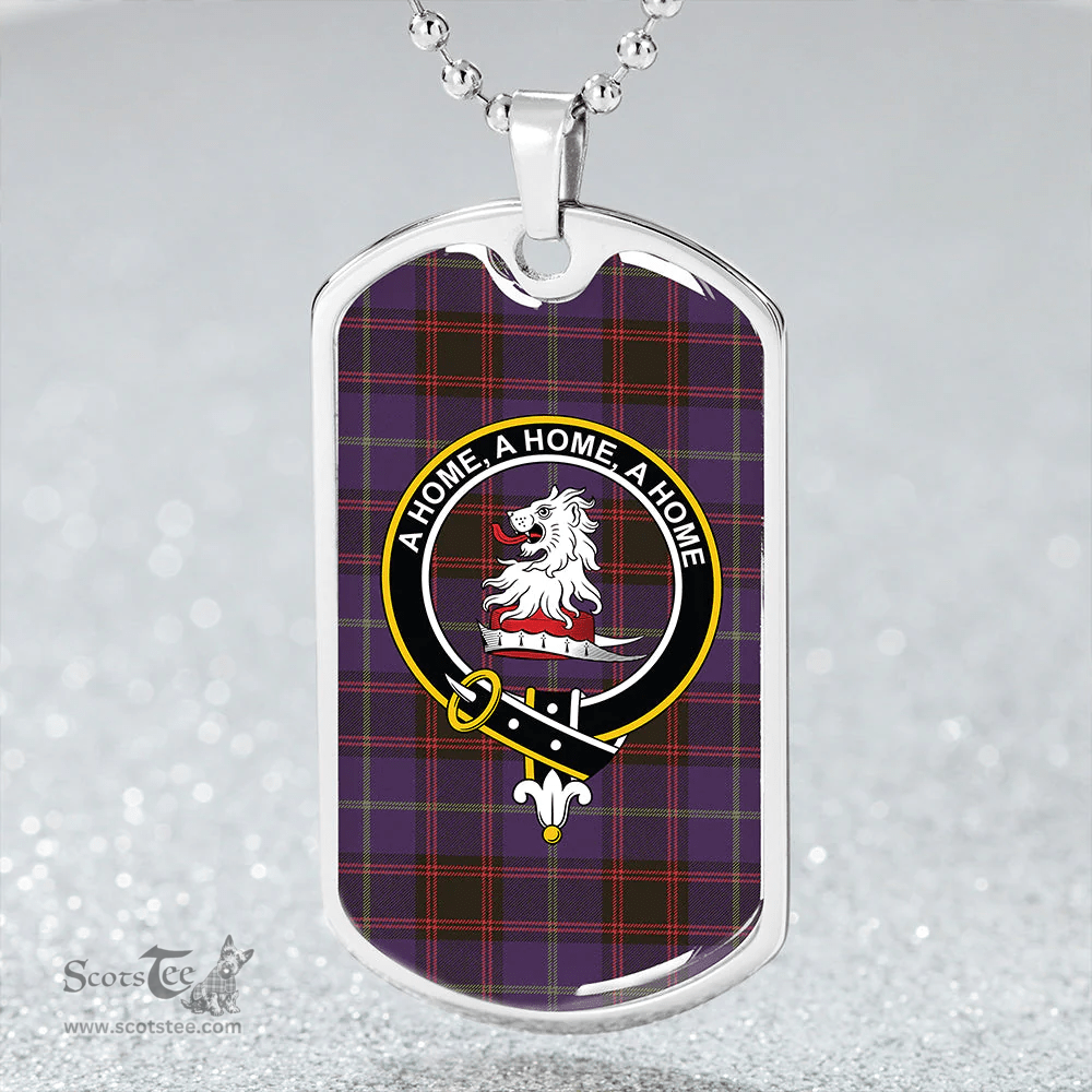 ScottishPlaid Home Weathered Clan Tartan Dog Tag Necklace - Crest Classic Scottish Plaid Tartan Plaid