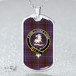 ScottishPlaid Home Weathered Clan Tartan Dog Tag Necklace - Crest Classic Scottish Plaid Tartan Plaid