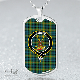 ScottishPlaid Gordon Old (Gordon 1842) Ancient Clan Tartan Dog Tag Necklace - Crest Classic Scottish Plaid Tartan Plaid