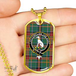 ScottishPlaid Hunter Old (Michael Old) Modern Clan Tartan Dog Tag Necklace - Crest Classic Scottish Plaid Tartan Plaid