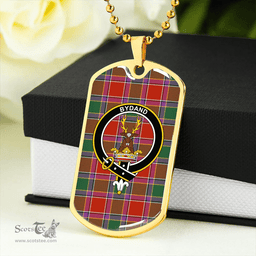 ScottishPlaid Gordon of Abergeldie Ancient Clan Tartan Dog Tag Necklace - Crest Classic Scottish Plaid Tartan Plaid
