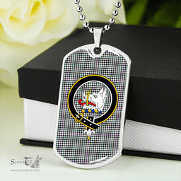 ScottishPlaid Halliday (Holliday) Modern Clan Tartan Dog Tag Necklace - Crest Classic Scottish Plaid Tartan Plaid