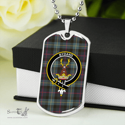 ScottishPlaid Huntly Gordon Gathering 2000 Weathered Clan Tartan Dog Tag Necklace - Crest Classic Scottish Plaid Tartan Plaid
