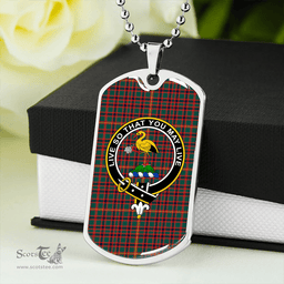 ScottishPlaid Hall Modern Clan Tartan Dog Tag Necklace - Crest Classic Scottish Plaid Tartan Plaid