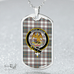 ScottishPlaid Hay Dress Weathered Clan Tartan Dog Tag Necklace - Crest Classic Scottish Plaid Tartan Plaid