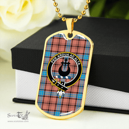ScottishPlaid Hannay Dress (Haney Dress) Modern Clan Tartan Dog Tag Necklace - Crest Classic Scottish Plaid Tartan Plaid