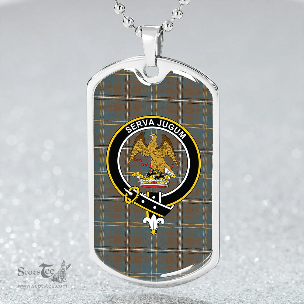ScottishPlaid Hay Hunting Weathered Clan Tartan Dog Tag Necklace - Crest Classic Scottish Plaid Tartan Plaid