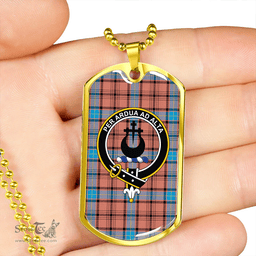 ScottishPlaid Hannay Dress (Haney Dress) Modern Clan Tartan Dog Tag Necklace - Crest Classic Scottish Plaid Tartan Plaid