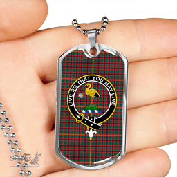 ScottishPlaid Hall Modern Clan Tartan Dog Tag Necklace - Crest Classic Scottish Plaid Tartan Plaid