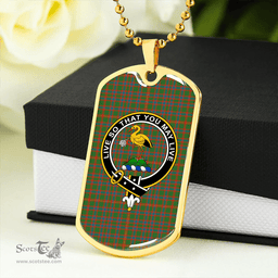 ScottishPlaid Hall Ancient Clan Tartan Dog Tag Necklace - Crest Classic Scottish Plaid Tartan Plaid