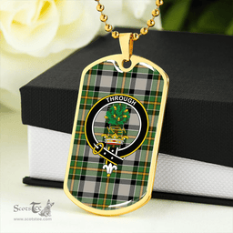 ScottishPlaid Hamilton of Brandon Ancient Clan Tartan Dog Tag Necklace - Crest Classic Scottish Plaid Tartan Plaid