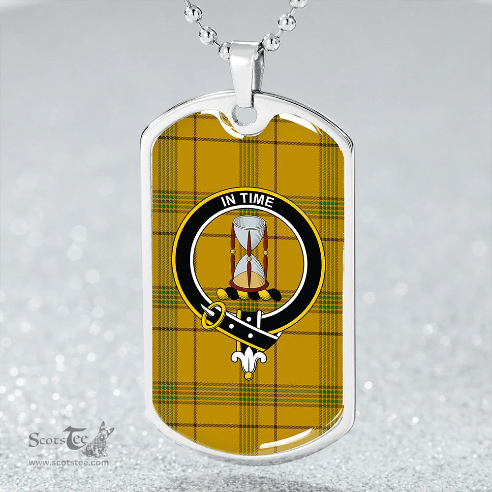 ScottishPlaid Houston Clan Tartan Dog Tag Necklace - Crest Classic Scottish Plaid Tartan Plaid