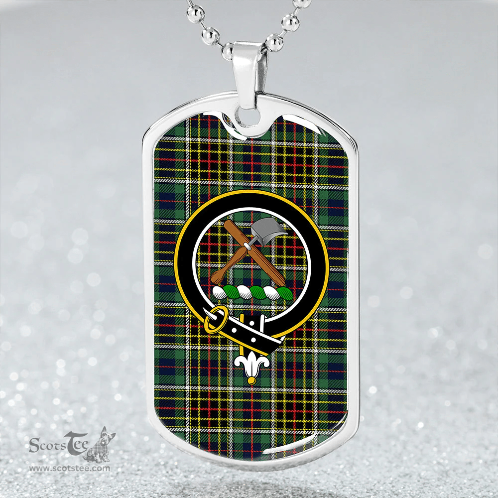 ScottishPlaid Hislop #2 Modern Clan Tartan Dog Tag Necklace - Crest Classic Scottish Plaid Tartan Plaid