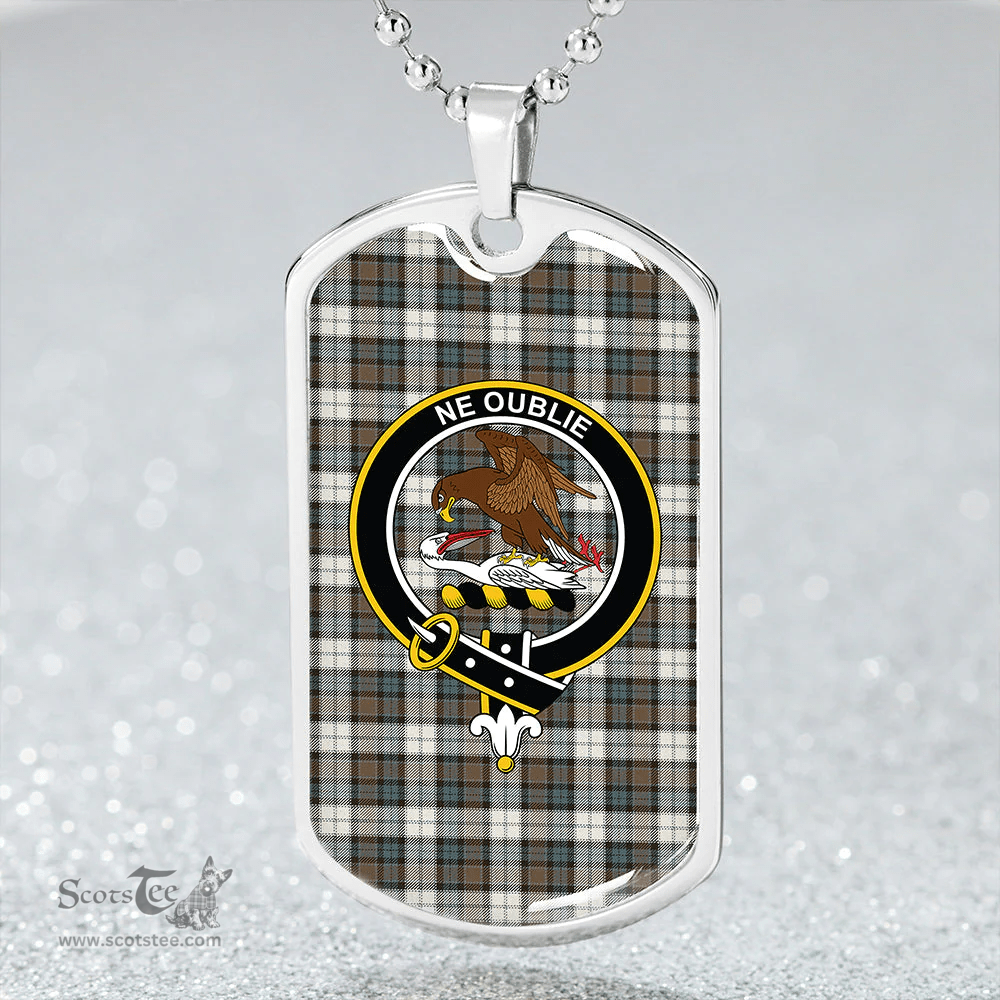 ScottishPlaid Graham Dress Weathered Clan Tartan Dog Tag Necklace - Crest Classic Scottish Plaid Tartan Plaid