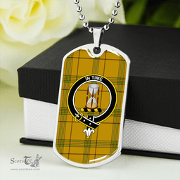 ScottishPlaid Houston Clan Tartan Dog Tag Necklace - Crest Classic Scottish Plaid Tartan Plaid