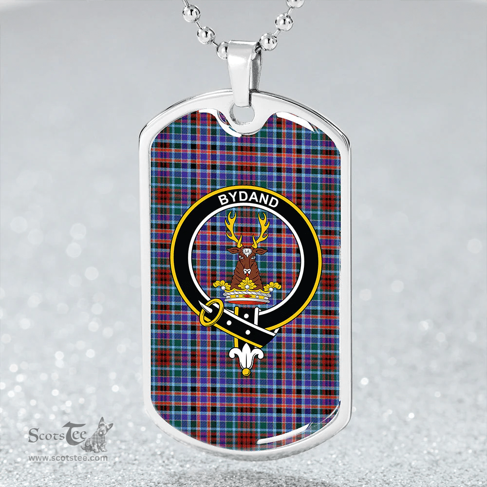 ScottishPlaid Huntly Modern Clan Tartan Dog Tag Necklace - Crest Classic Scottish Plaid Tartan Plaid