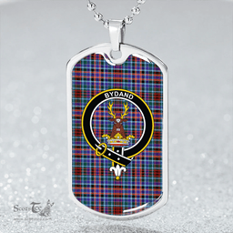 ScottishPlaid Huntly Modern Clan Tartan Dog Tag Necklace - Crest Classic Scottish Plaid Tartan Plaid