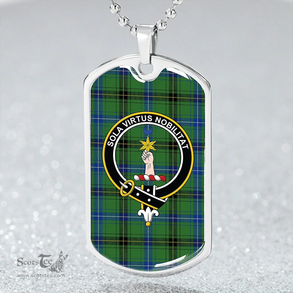 ScottishPlaid Henderson (MacKendrick) Modern Clan Tartan Dog Tag Necklace - Crest Classic Scottish Plaid Tartan Plaid