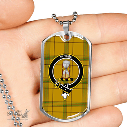 ScottishPlaid Houston Clan Tartan Dog Tag Necklace - Crest Classic Scottish Plaid Tartan Plaid