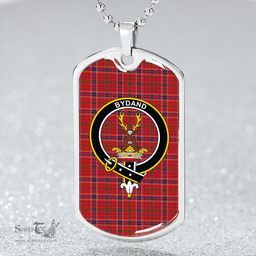 ScottishPlaid Huntly District (Marchioness of Huntly) Modern Clan Tartan Dog Tag Necklace - Crest Classic Scottish Plaid Tartan Plaid